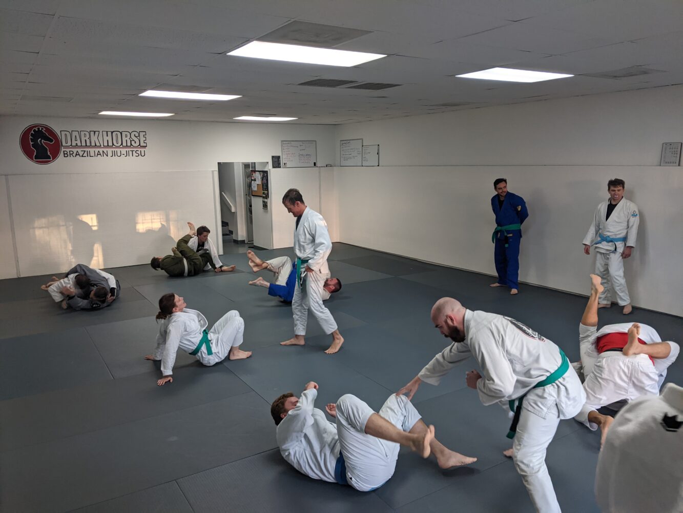 people in a jiu-jitsu class in Denver at Dark Horse